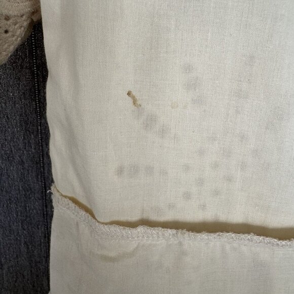 Just Me Beige Cotton Embroidered Short Bell Sleeve Ruffle Tier Mini Dress Size L - Picture 10 of 13